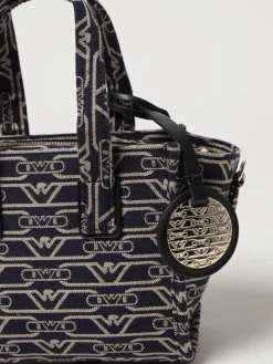 Borsa Emporio Armani in canvas misto cotone con logo jacquard