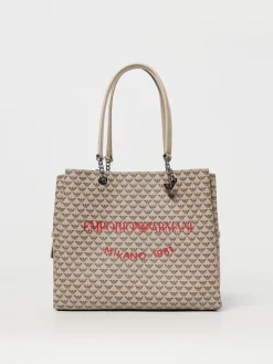 Borsa Emporio Armani in pelle sintetica a grana con logo all over