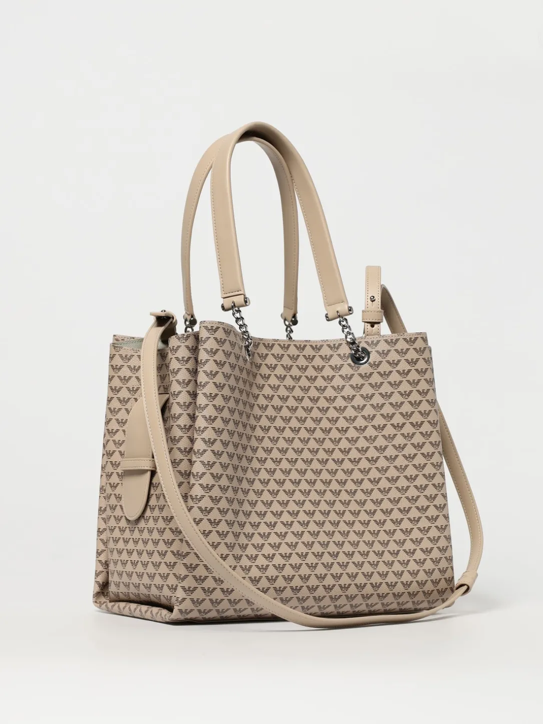 Borsa Emporio Armani in pelle sintetica a grana con logo all over