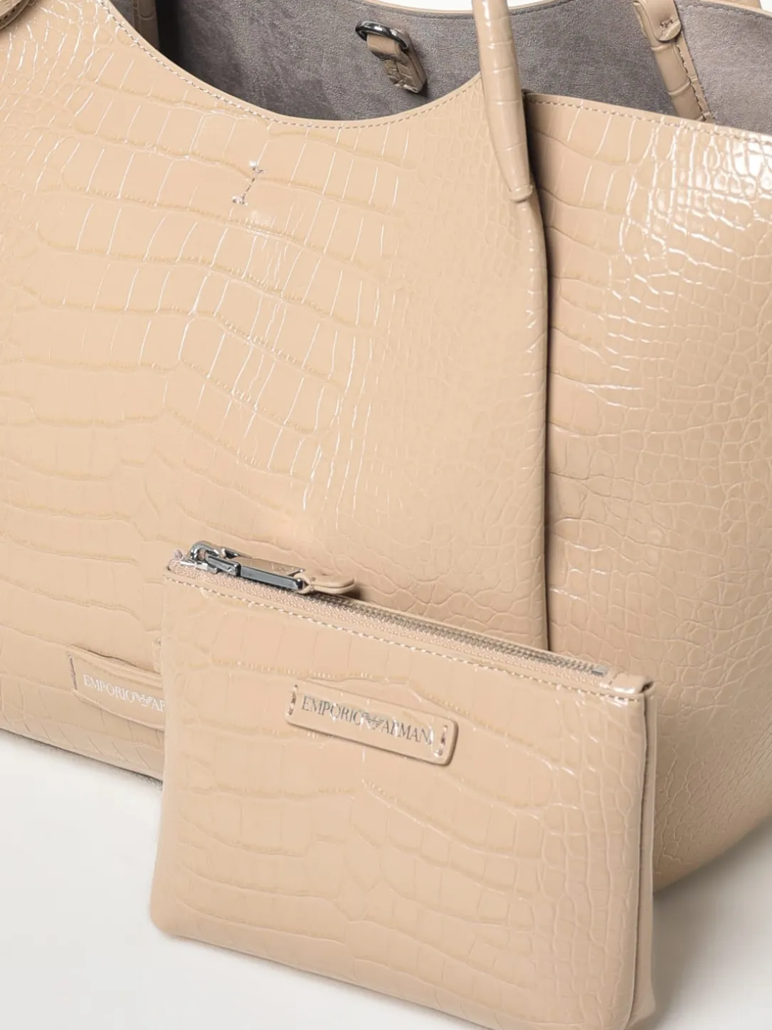 Borsa Emporio Armani in pelle sintetica stampa cocco