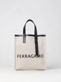 Borsa Ferragamo in canvas e pelle con logo