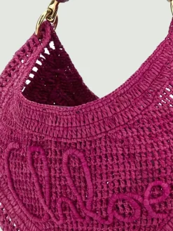Borsa Hobo Summer Banana Chloè in rafia crochet