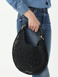Borsa Hobo Summer Banana Chloè in rafia crochet