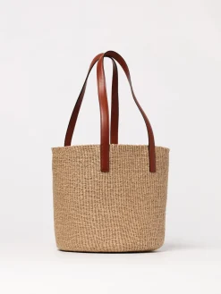 Borsa Horse Medal Chloè in rafia e pelle