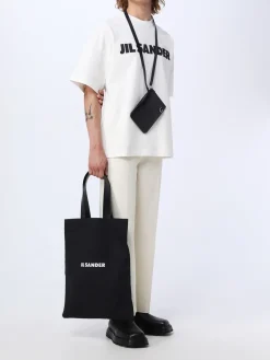 Borsa Jil Sander in canvas e pelle