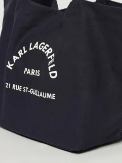 Borsa Karl Lagerfeld in cotone con stampa logo