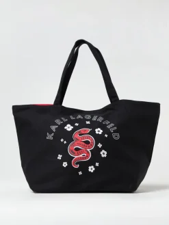 Borsa Karl Lagerfeld in canvas di cotone riciclato con stampa grafica