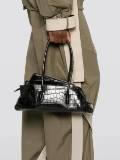 Borsa La Passeggiata The Attico in pelle stampa cocco