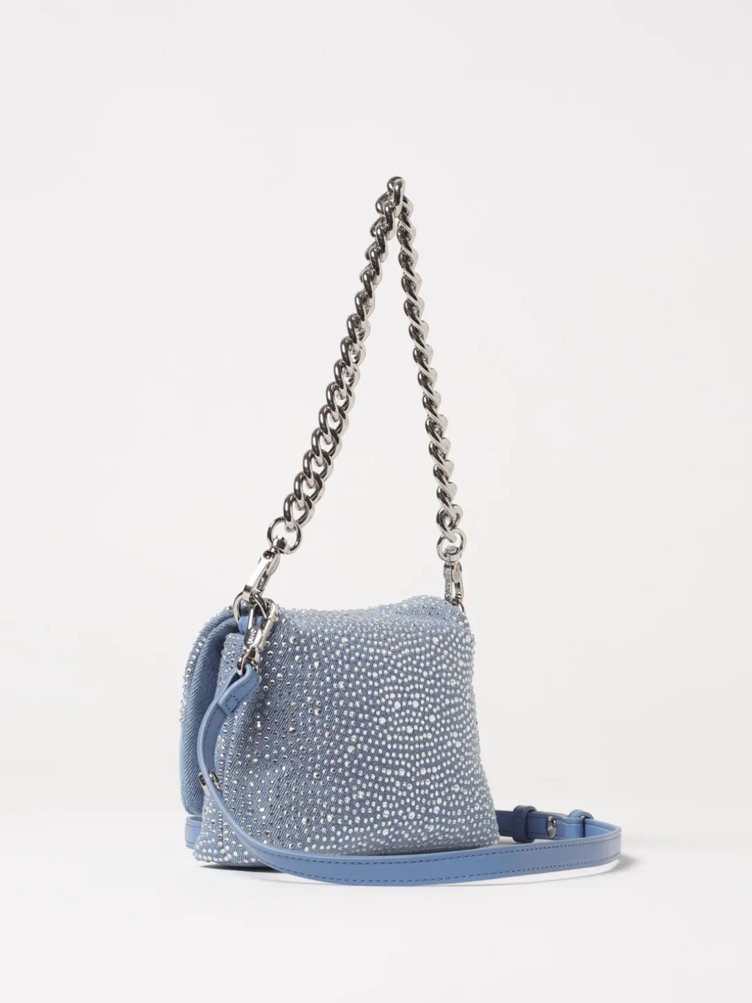 Borsa Lapuffy S Liu Jo in denim con strass all over