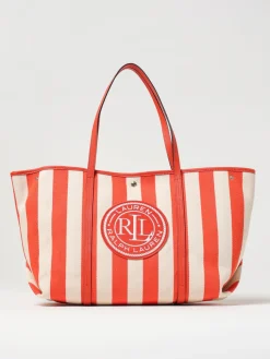 Borsa Lauren Ralph Lauren in canvas di cotone a righe