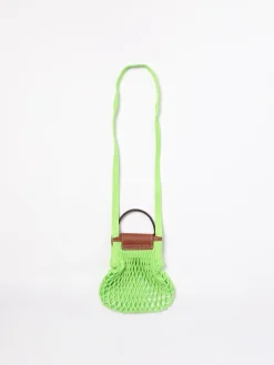 Borsa Le Pliage Filet Longchamp in cotone e pelle