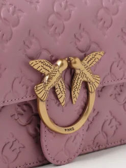 Borsa Love Bag Mini Pinko in nappa con logo goffrato