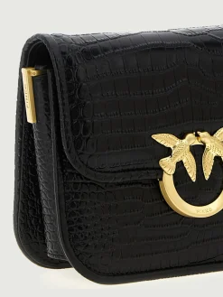 Borsa Mini Love Bag Box Simply Pinko in pelle stampa cocco