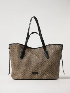 Borsa Never Without Coccinelle in rafia e pelle