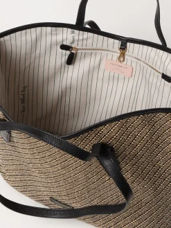 Borsa Never Without Coccinelle in rafia e pelle