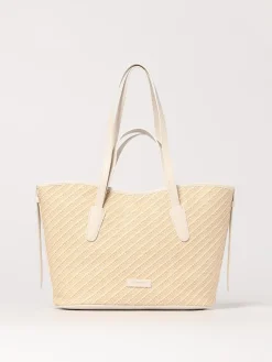 Borsa Never Without Medium Coccinelle in rafia e pelle