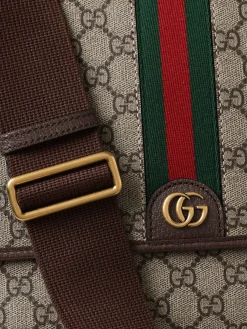 Borsa Ophidia Gucci in tessuto GG Supreme e pelle a grana