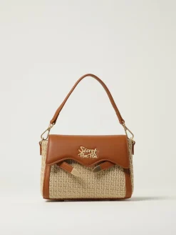 Borsa Quira Raffia XSmall Secret Pon-Pon in rafia