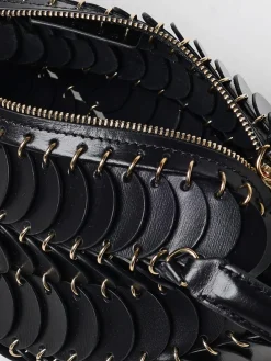 Borsa Rabanne in pelle con ricamata con anelli metallici