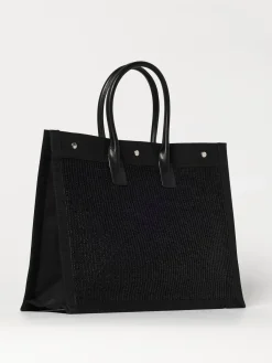 Borsa Rive Gauche Saint Laurent in rafia e pelle