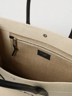 Borsa Rive Gauche Saint Laurent in canvas di cotone e pelle