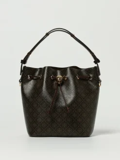 Borsa T Monogram Tory Burch in cotone spalmato stampato