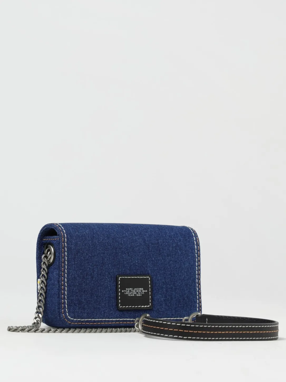 Borsa The Mini Bag Marc Jacobs in denim
