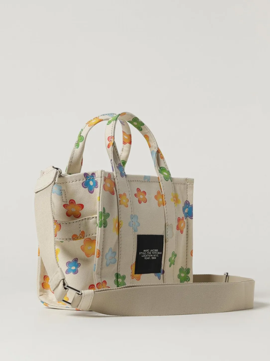 Borsa The Tote Bag in cotone floreale Marc Jacobs