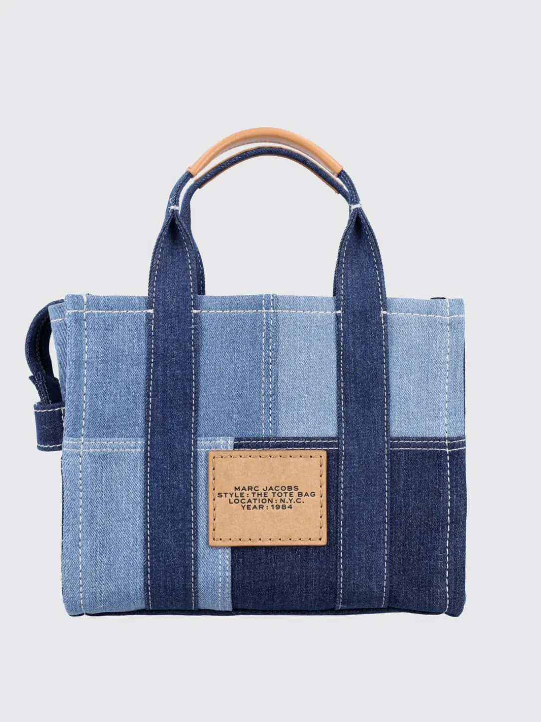 Borsa The Tote Bag Marc Jacobs in denim di cotone patchwork
