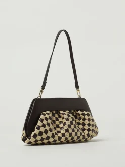 Borsa Themoirè in pelle vegana e rafia intrecciata