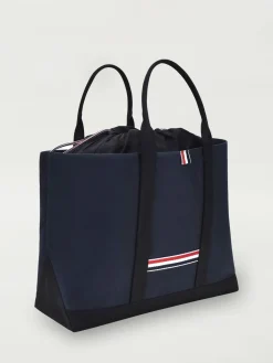 Borsa Tote con logo 4 T-bar Thom Browne in tela