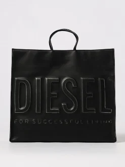 Borsa Tote in pelle sintetica con maxi logo Diesel