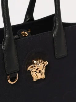 Borsa tote Medusa Versace in pelle e canvas di cotone