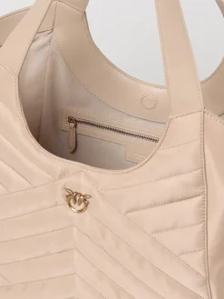 Borsa tote trapuntata Pinko in tessuto riciclato