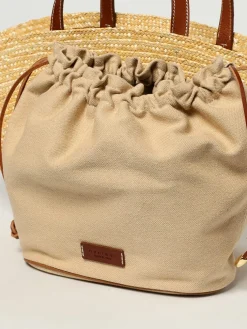 Borsa Tropea Orciani in rafia intrecciata e pelle