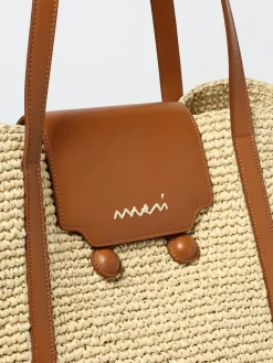Borsa Trunkaroo Beach Tote Marni in rafia e pelle