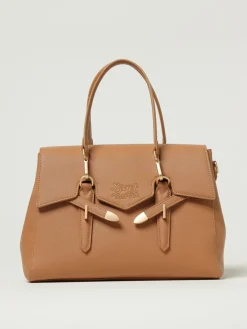 Borsa Yalis Grain Medium Secret Pon-Pon in pelle sintetica saffiano