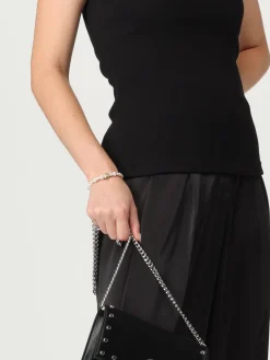 Bracciale McQueen in ottone con perle sintetiche e strass incastonati