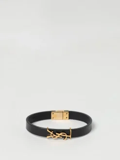 Bracciale Saint Laurent in pelle ed ottone