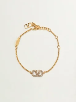 Bracciale VLogo Signature Valentino Garavani in ottone con Swarovski®