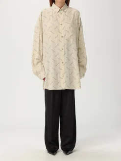 Camicia Balenciaga in viscosa con stampa logo