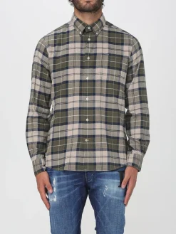 Camicia Barbour in cotone con stampa Tartan