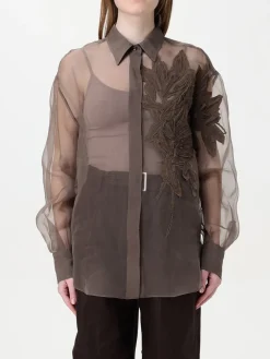 Camicia Brunello Cucinelli in seta con applicazione