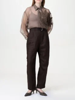 Camicia Brunello Cucinelli in seta con applicazione