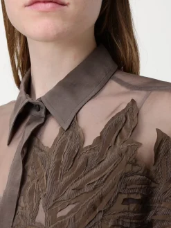 Camicia Brunello Cucinelli in seta con applicazione