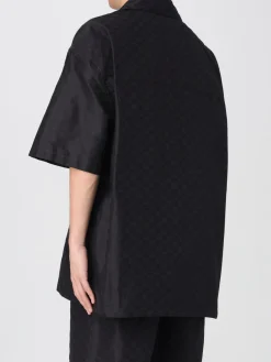 Camicia casual Gucci in misto seta con stampa monogram