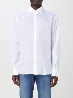 Camicia classica Brooksfield in misto lino