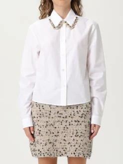 Camicia classica Fabiana Filippi in popeline con dettaglio chain