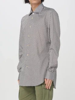 Camicia classica Kiton in cotone con stampa