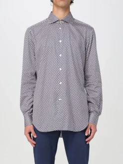 Camicia classica Kiton in cotone stampato